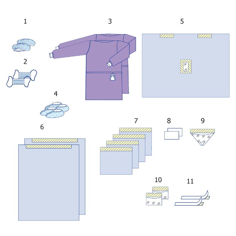 Комплект одягу та покриттів операційних нейрохірургічний для операцій на головному мозку №5 Taipan-Pharm стерильний
